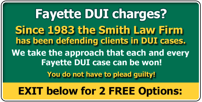 Defending clients from Fayette or Fayette County and across the USA charged with an Alabama DUI since 1983